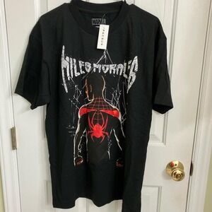 NWT Marvel Miles Morales Spiderman black and red graphic tee size men's large